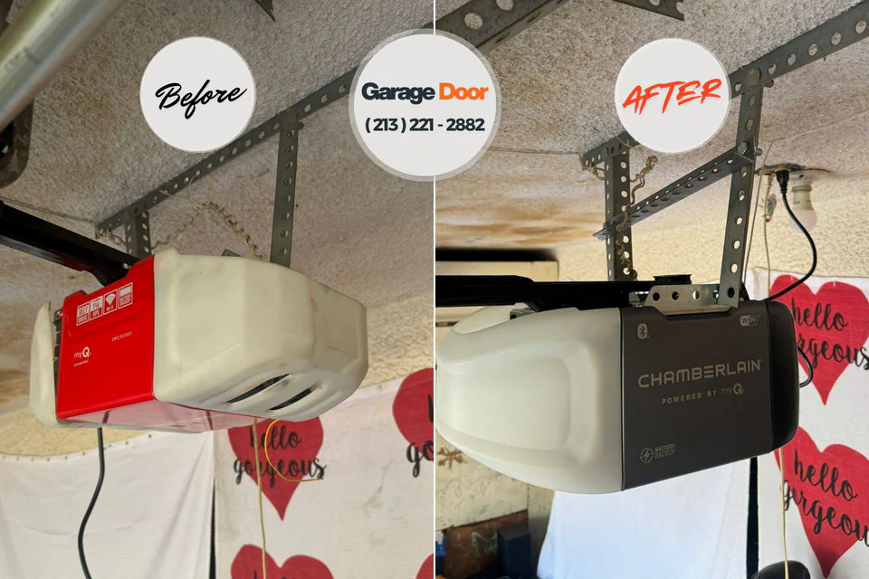 Before and after: garage door repair Panthersville, GA